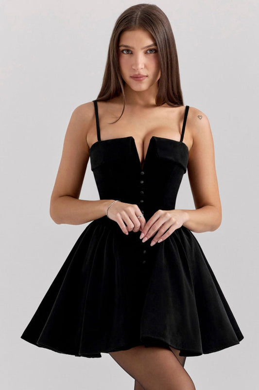 Selina Velvet Tulle Mini Dress