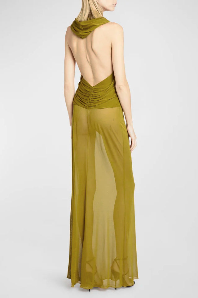 Carleigh Ruche Maxi Dress With Headscarf | Dress In Beauty