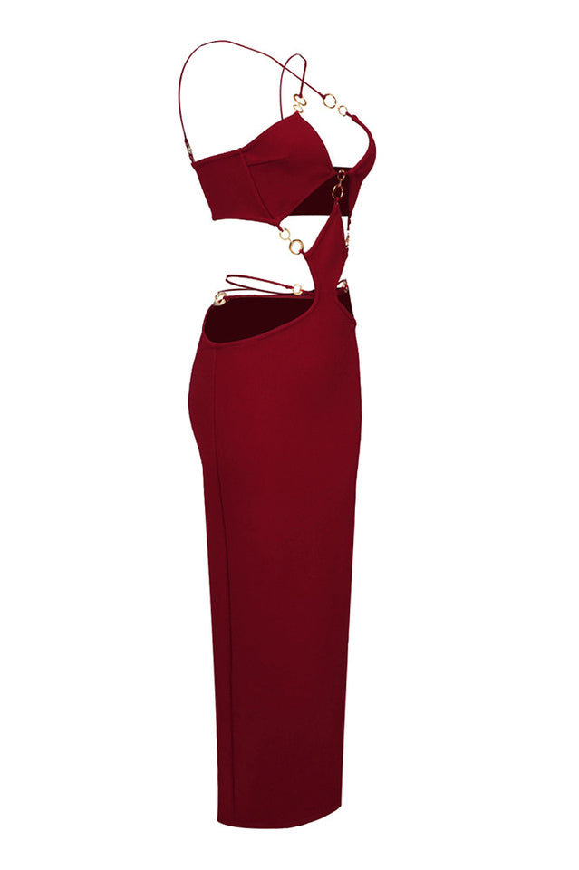 Melina Sexy Halter Wine Dress | Dress In Beauty