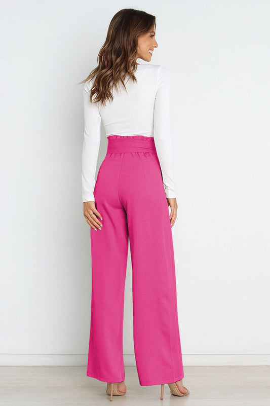 All-Matching Belted Wide-Leg Trouser