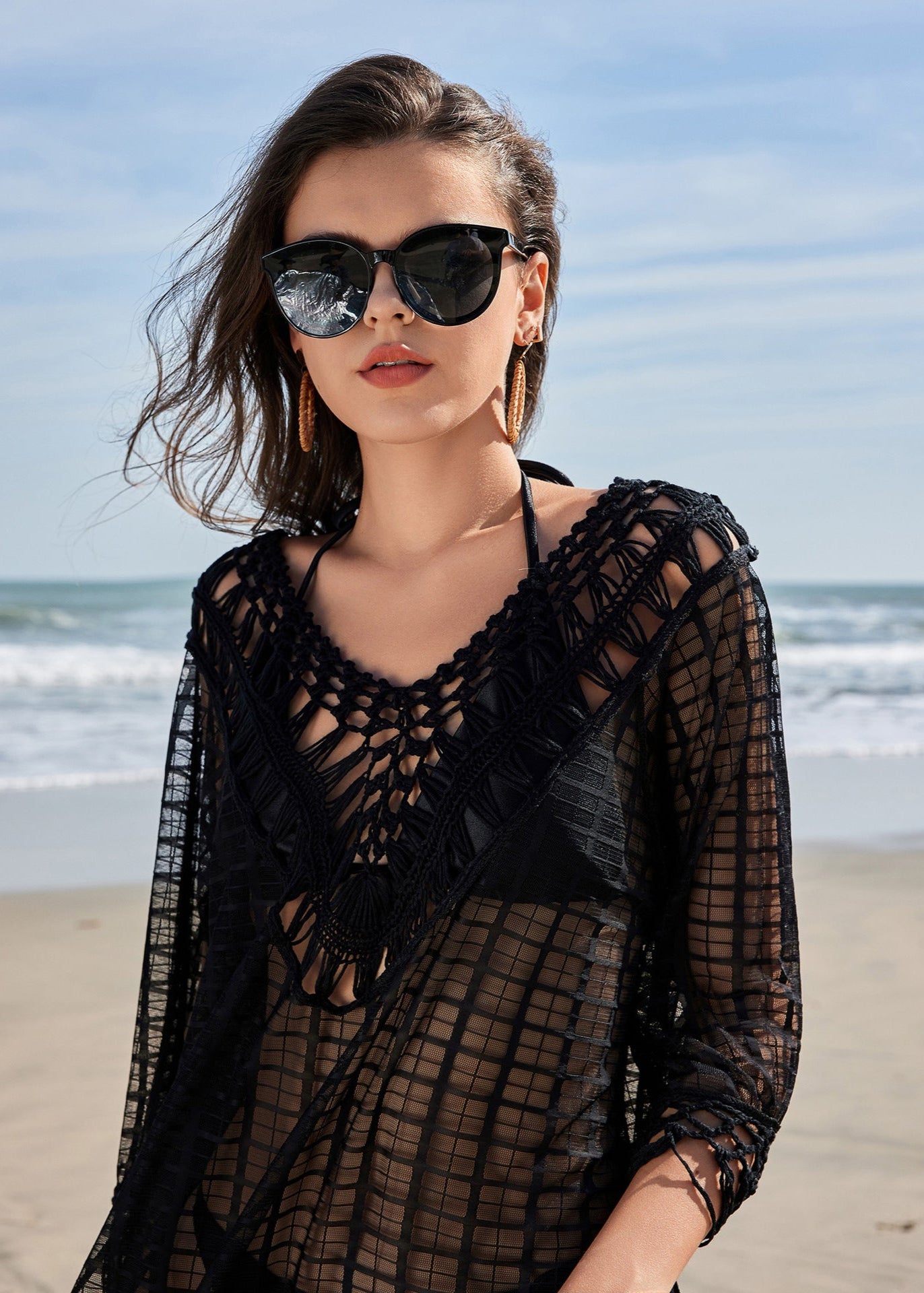 Midnight Breeze - Crochet Beach Cover-Up - Blacktats