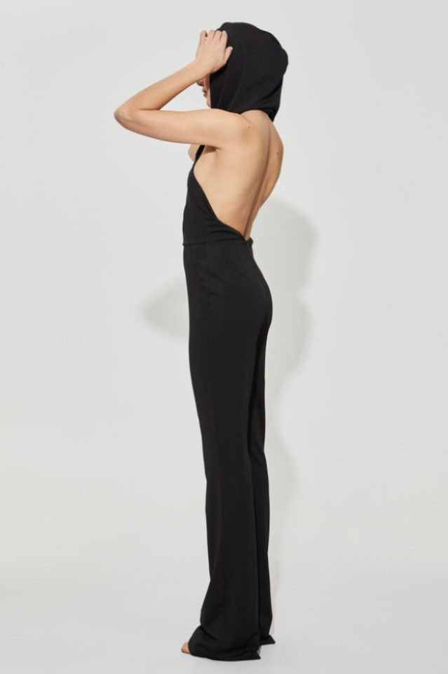 Backless Hooded Jumpsuit With Slip Pockets | Dress In Beauty