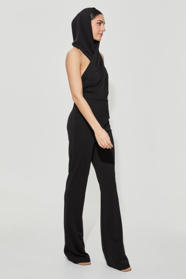 Backless Hooded Jumpsuit With Slip Pockets | Dress In Beauty